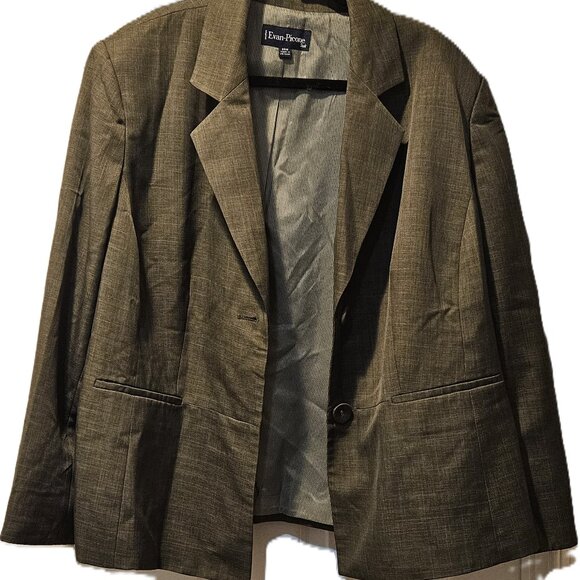 24W Olive Pant Suit Evan Picone - Picture 3 of 9